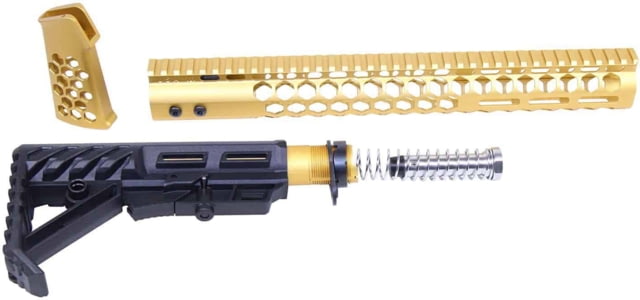 Guntec USA AR-15 Honeycomb Series Complete Furniture Set Gen 2 Anodized Gold - Guntec Usa