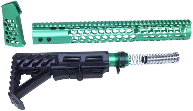 Guntec USA AR-15 Honeycomb Series Complete Furniture Set Gen 2 Anodized Irish Green - Guntec Usa