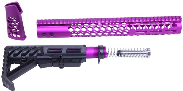 Guntec USA AR-15 Honeycomb Series Complete Furniture Set Gen 2 Anodized Purple - Guntec Usa