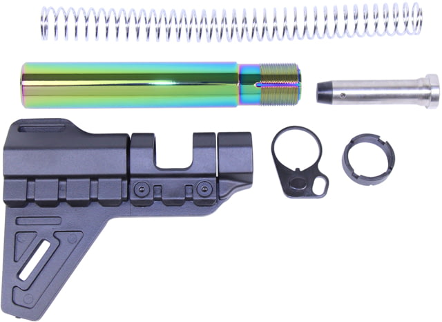 Guntec USA AR-15 Micro Breach Pistol Brace Kit Gloss Rainbow Pvd - Guntec Usa