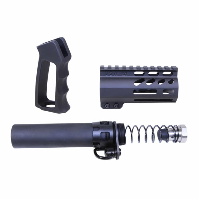 Guntec USA AR-15 Micro Pistol Furniture Set Anodized Black - Guntec Usa