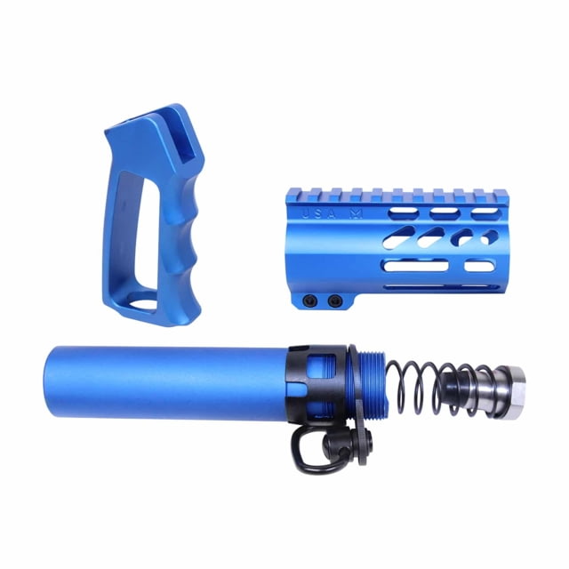 Guntec USA AR-15 Micro Pistol Furniture Set Anodized Blue - Guntec Usa