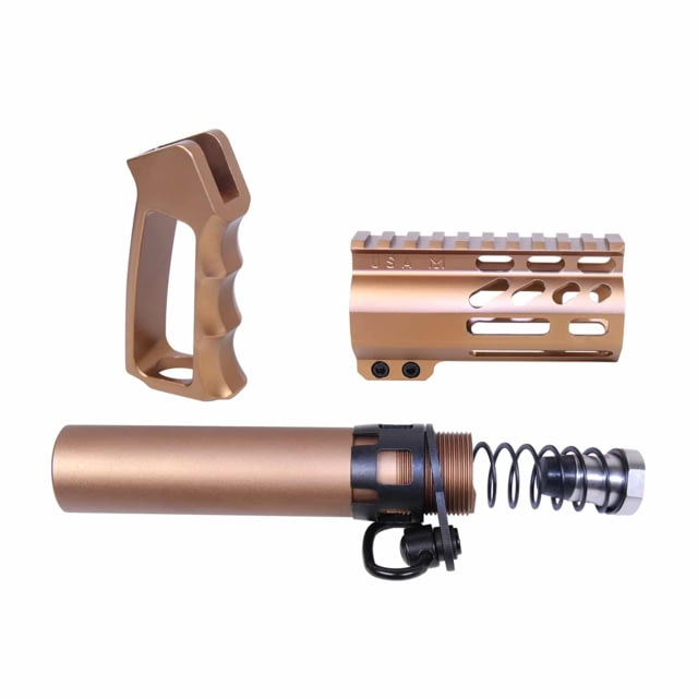 Guntec USA AR-15 Micro Pistol Furniture Set Anodized Bronze - Guntec Usa