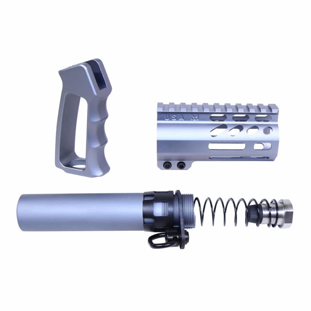 Guntec USA AR-15 Micro Pistol Furniture Set Anodized Grey - Guntec Usa