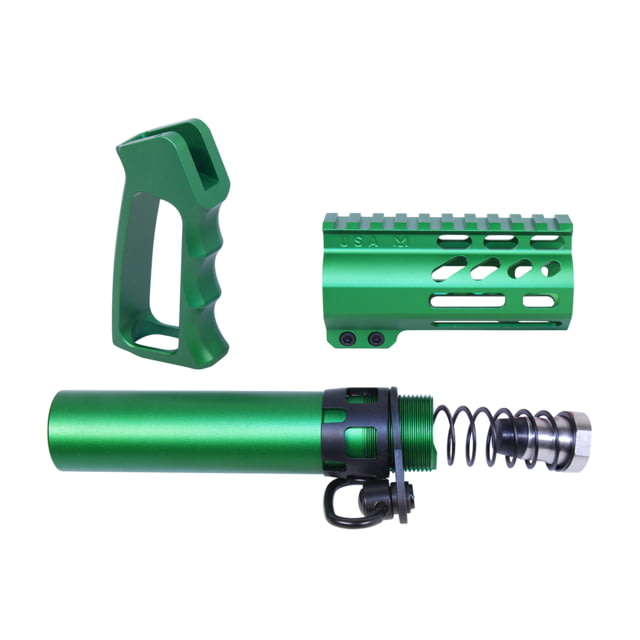 Guntec USA AR-15 Micro Pistol Furniture Set Anodized Irish Green - Guntec Usa