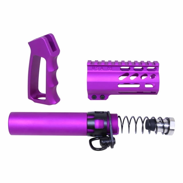 Guntec USA AR-15 Micro Pistol Furniture Set Anodized Purple - Guntec Usa