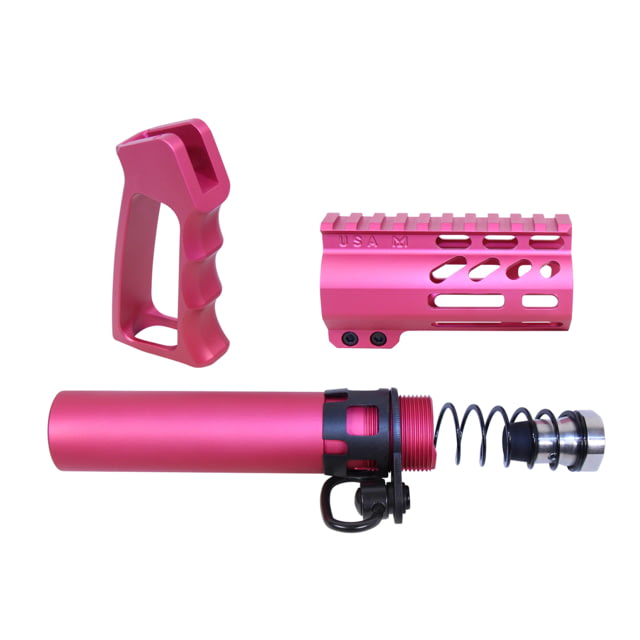 Guntec USA AR-15 Micro Pistol Furniture Set Anodized Rose - Guntec Usa