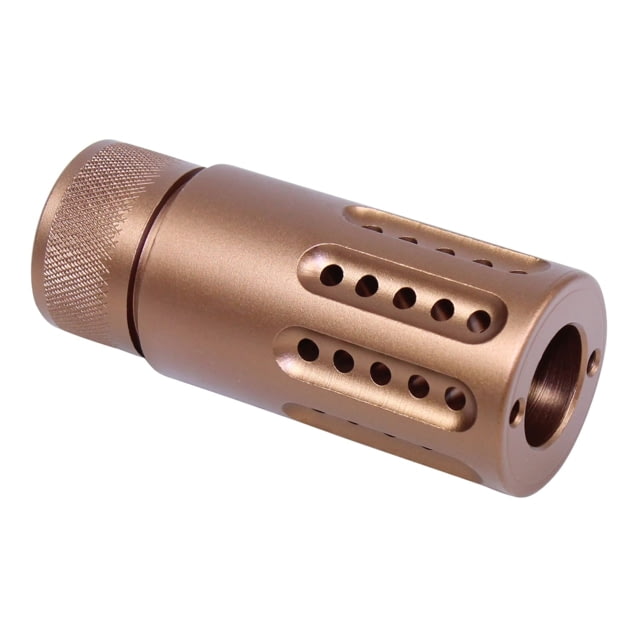 Guntec USA AR-15 Micro Slip Over Barrel Shroud w/ Multi Port Muzzle Brake .308 Small Base 5/8x24 Anodized Bronze - Guntec Usa