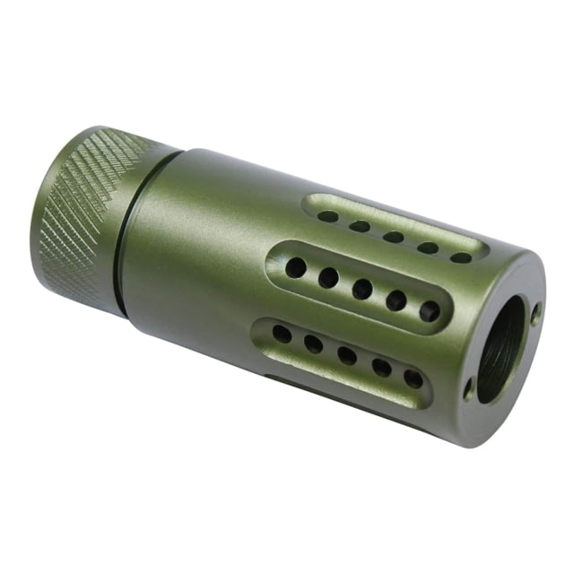 Guntec USA AR-15 Micro Slip Over Barrel Shroud w/ Multi Port Muzzle Brake .308 Small Base 5/8x24 Anodized Green - Guntec Usa