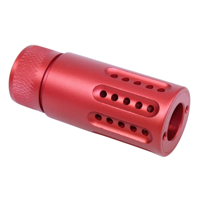 Guntec USA AR-15 Micro Slip Over Barrel Shroud w/ Multi Port Muzzle Brake .308 Small Base 5/8x24 Anodized Red - Guntec Usa
