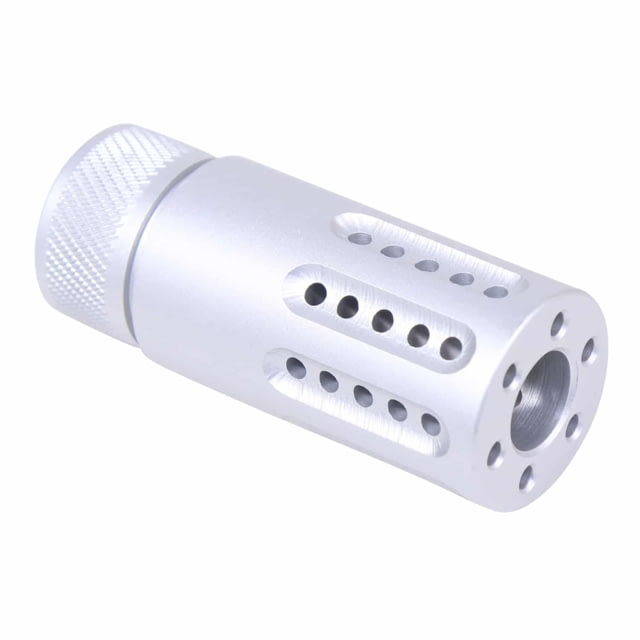 Guntec USA AR-15 Micro Slip Over Barrel Shroud w/ Multi Port Muzzle Brake 9mm 1/2x36 Anodized Clear - Guntec Usa