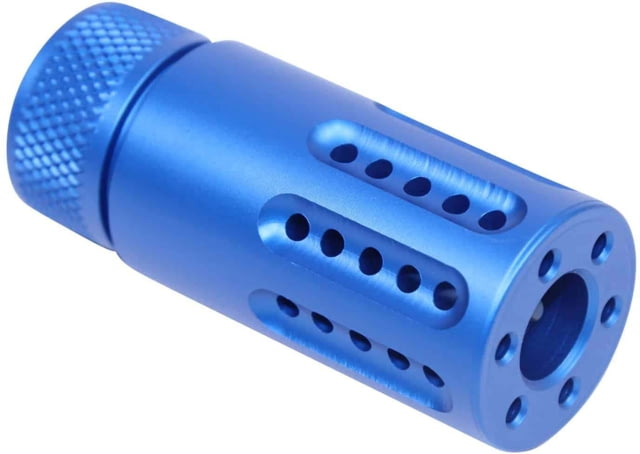 Guntec USA AR-15 Micro Slip Over Barrel Shroud w/ Multi Port Muzzle Brake Anodized Blue - Guntec Usa
