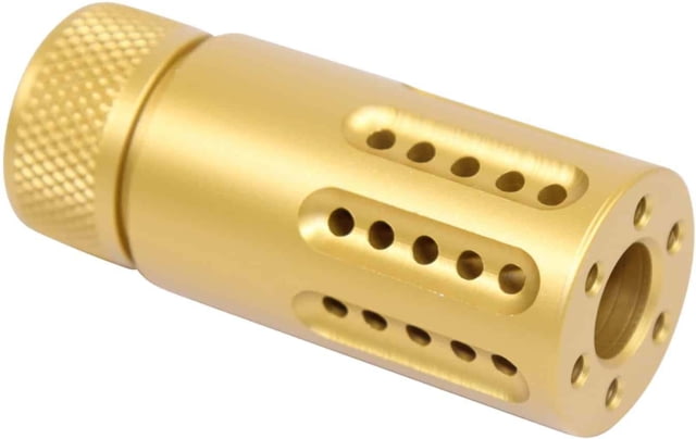 Guntec USA AR-15 Micro Slip Over Barrel Shroud w/ Multi Port Muzzle Brake Anodized Gold - Guntec Usa