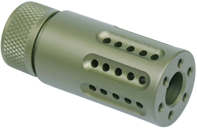 Guntec USA AR-15 Micro Slip Over Barrel Shroud w/ Multi Port Muzzle Brake Anodized Green - Guntec Usa