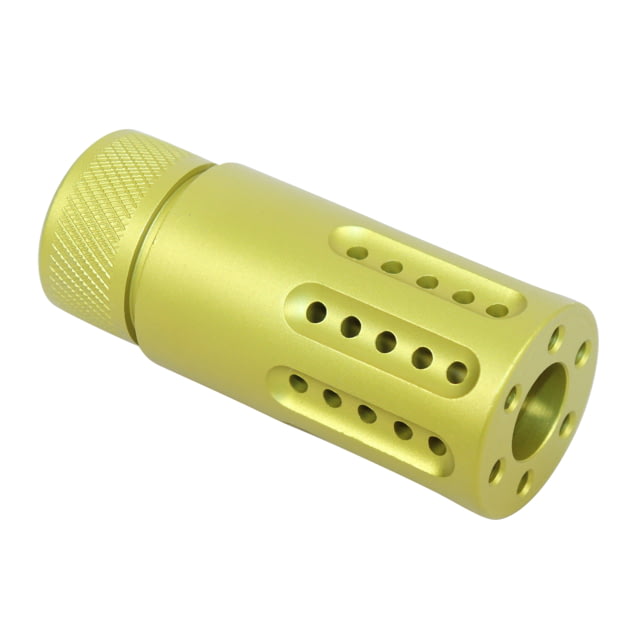 Guntec USA AR-15 Micro Slip Over Barrel Shroud With Multi Port Muzzle Brake Anodized Neon Yellow - Guntec Usa