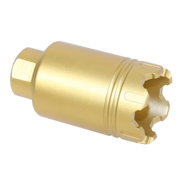 Guntec USA AR-15 Micro Trident Flash Can w/ Glass Breaker 5.56/.223/9mm 1/2x28 Anodized Gold - Guntec Usa