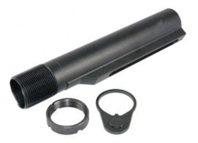 Guntec USA AR-15 Mil-Spec Buffer Tube w/End Plate and Castle Nut Black - Guntec Usa