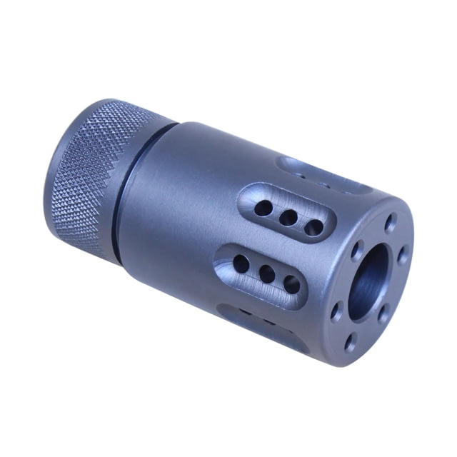Guntec USA AR-15 Mini Slip Over Barrel Shroud w/ Multi Port Muzzle Brake 5.56mm 1/2-28 Anodized Grey - Guntec Usa