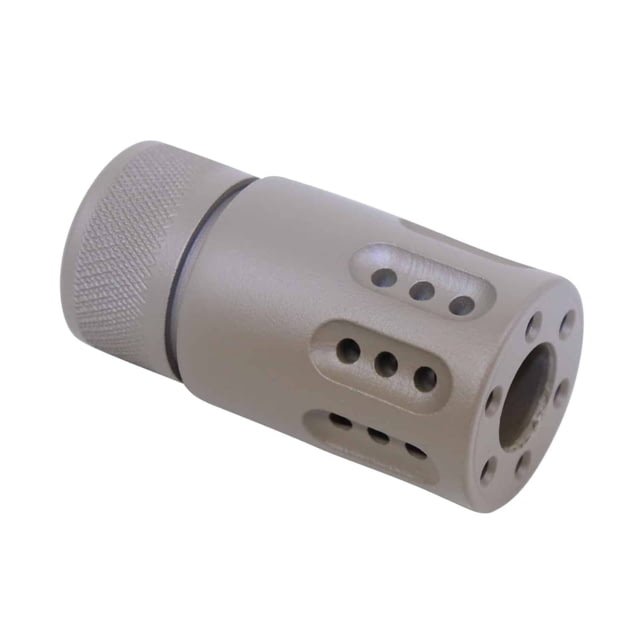 Guntec USA AR-15 Mini Slip Over Barrel Shroud w/ Multi Port Muzzle Brake 5.56mm 1/2-28 Cerakote Flat Dark Earth - Guntec Usa