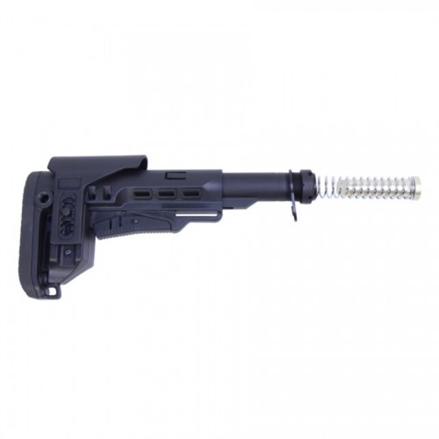 Guntec USA AR-15 Multi Caliber Collapsible Stock w/Adjustable Cheek Riser Black - Guntec Usa