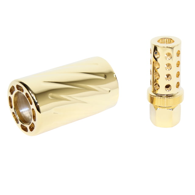 Guntec USA AR-15 Muzzle Compensator w/ QD Blast Shield 24K Gold Plated - Guntec Usa