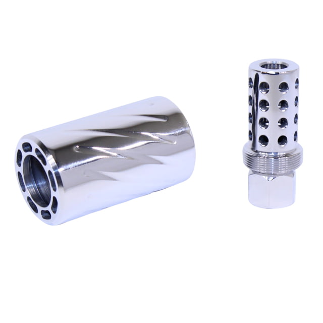Guntec USA AR-15 Muzzle Compensator w/ QD Blast Shield High Polished Steel - Guntec Usa