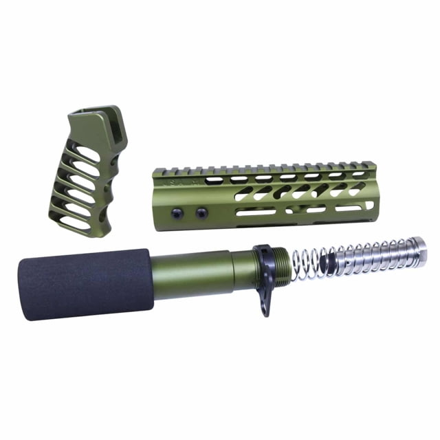 Guntec USA AR-15 Pistol Furniture Set Anodized Green - Guntec Usa