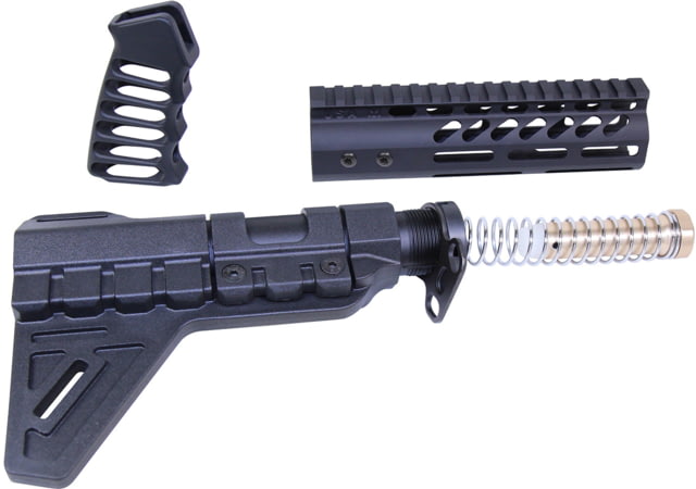 Guntec USA AR-15 Pistol Furniture Set w/Micro Breach Pistol Brace Anodized Black - Guntec Usa