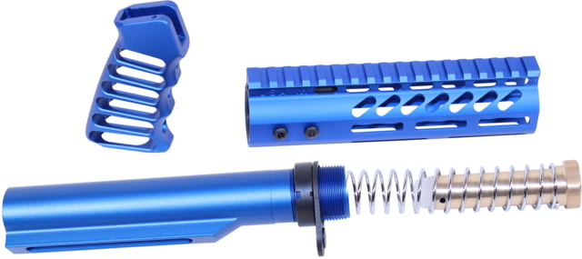 Guntec USA AR-15 Pistol Furniture Set With Miltube Anodized Blue - Guntec Usa