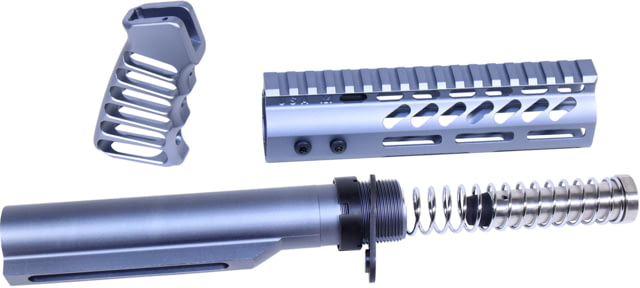 Guntec USA AR-15 Pistol Furniture Set With Miltube Anodized Grey - Guntec Usa