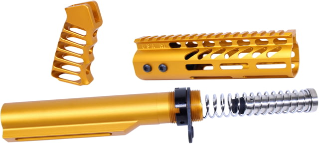Guntec USA AR-15 Pistol Furniture Set With Miltube Anodized Orange - Guntec Usa