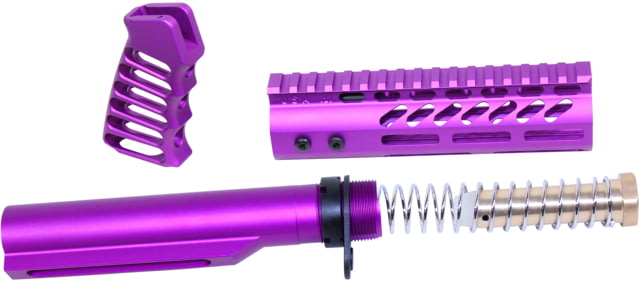 Guntec USA AR-15 Pistol Furniture Set With Miltube Anodized Purple - Guntec Usa