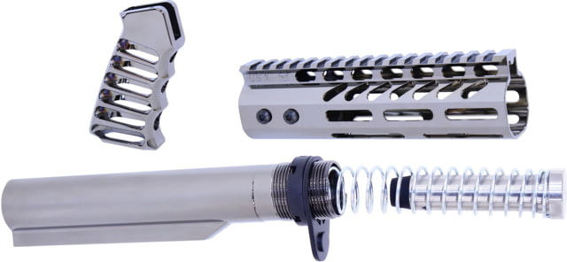 Guntec USA AR-15 Pistol Furniture Set With Miltube Black Chrome - Guntec Usa