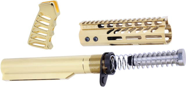 Guntec USA AR-15 Pistol Furniture Set With Miltube Gold Plated - Guntec Usa