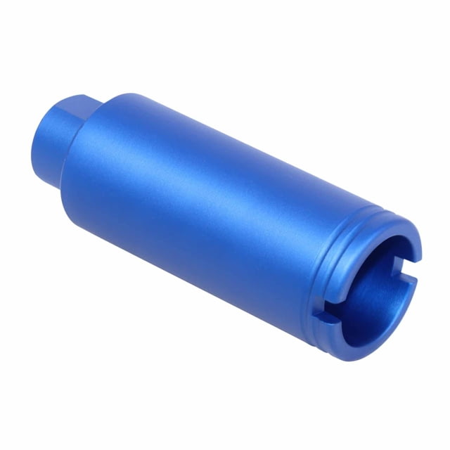 Guntec USA AR-15 Slim Line Cone Flash Can 5.56/.223/9mm 1/2x28 Anodized Blue - Guntec Usa