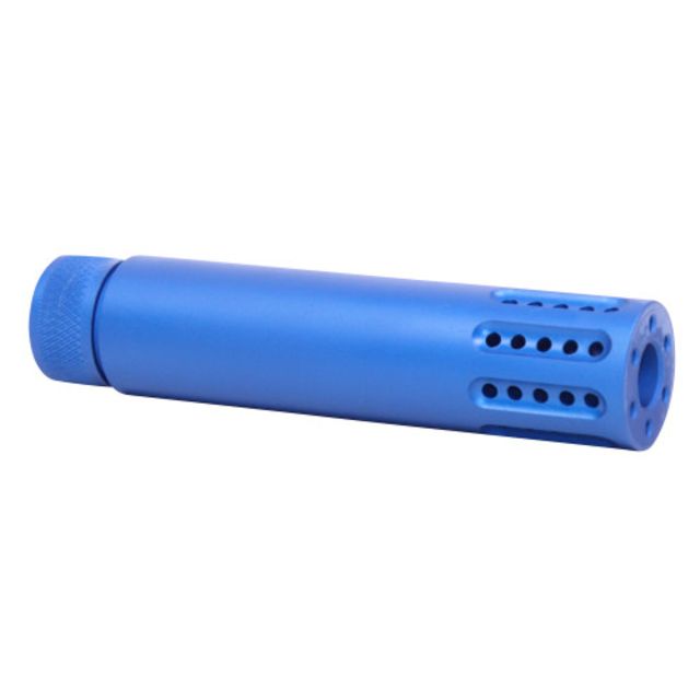 Guntec USA AR-15 Slip Over Barrel Shroud with Multi Port Muzzle Brake Anodized Blue - Guntec Usa