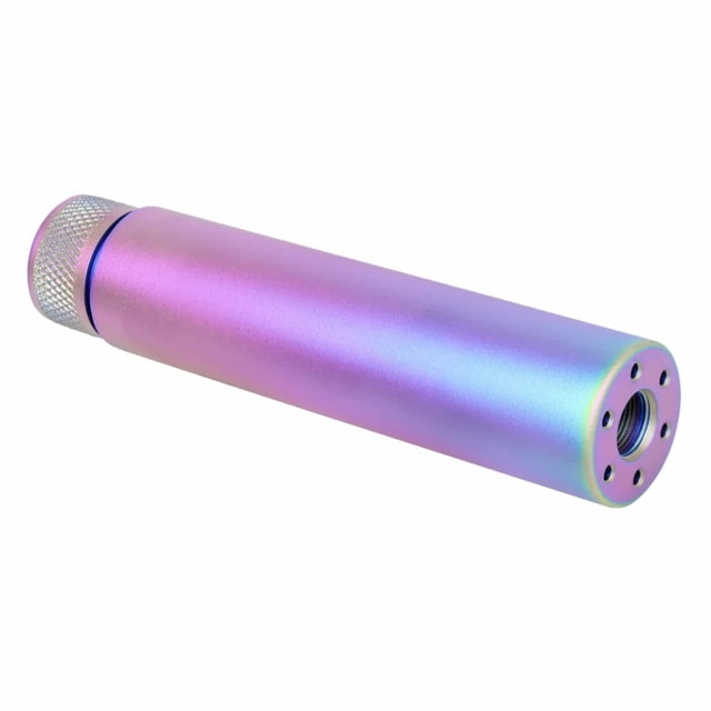 Guntec USA AR-15 Slip Over Fake Suppressor 5.56mm 1/2-28 Matte Rainbow Pvd Coated - Guntec Usa