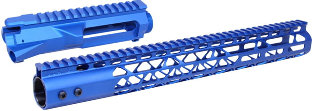 GUNTEC USA Ar 15 Stripped Billet Upper Receiver & 15in Air Lite Series Keymod Handguard Combo Set Anodized Blue - Guntec Usa