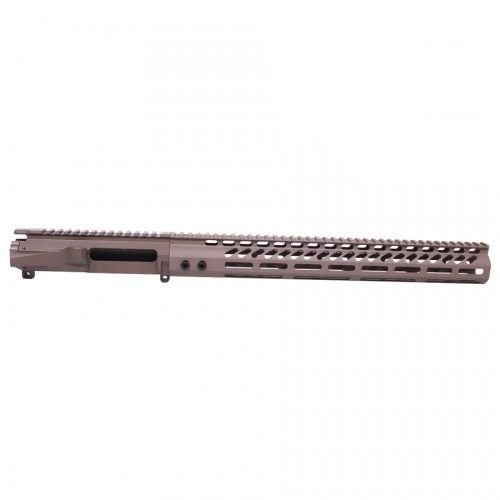 Guntec USA AR-15 Stripped Billet Upper Receiver w/15in Ultralight Series M-Lok Handguard Flat Dark Earth - Guntec Usa