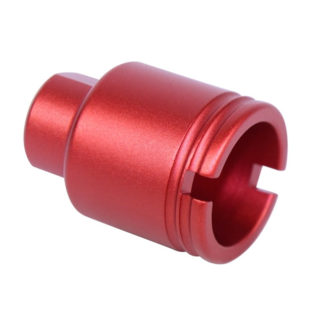 Guntec USA AR-15 Stubby Slim Compact Flash Can 5.56mm 1/2x28 Anodized Red - Guntec Usa