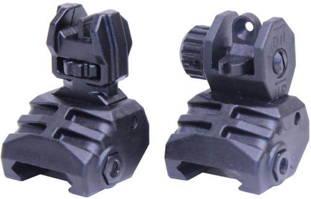 Guntec USA AR-15 Tactical Polymer Folding Sights Black - Guntec Usa