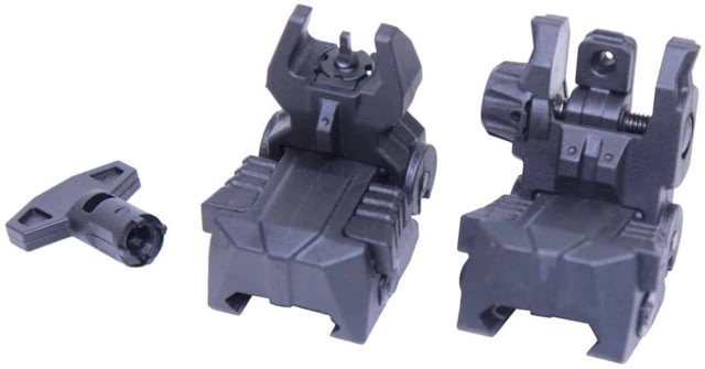 Guntec USA AR-15 Tactical Polymer Spring Assisted Folding Sights Black - Guntec Usa