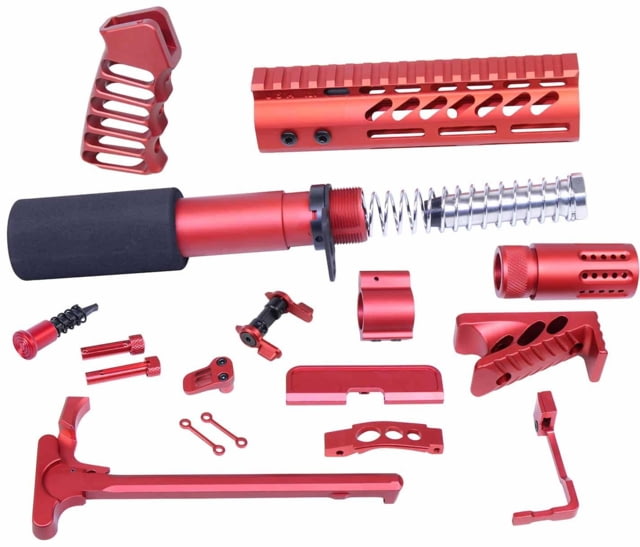Guntec USA AR-15 Ultimate Pistol Kit Anodized Red - Guntec Usa