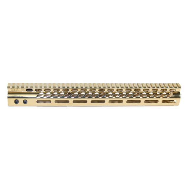 Guntec USA AR-15 Ultra Lightweight Thin M-LOK Free Floating Handguard w/ Monolithic Top Rail 15in Gold Plated - Guntec Usa