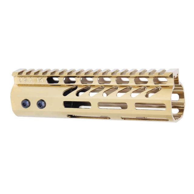 Guntec USA AR-15 Ultra Lightweight Thin M-LOK Free Floating Handguard w/ Monolithic Top Rail 7in Gold Plated - Guntec Usa