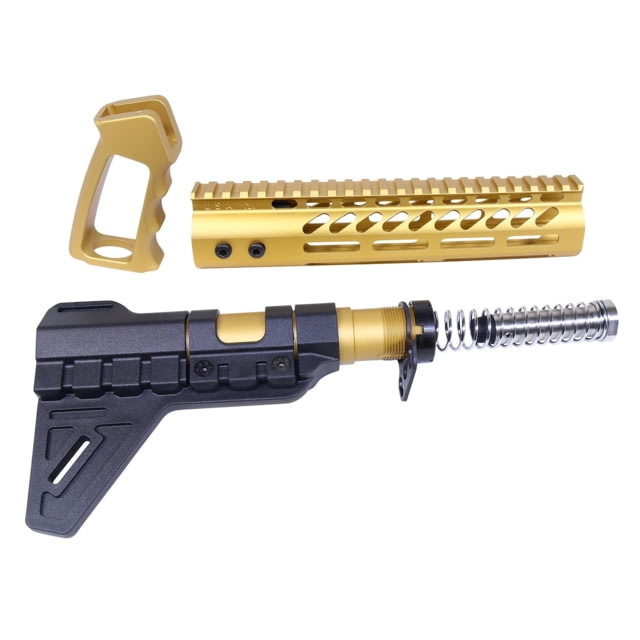 Guntec USA AR-15 Ultra Pistol Furniture Set Anodized Gold - Guntec Usa