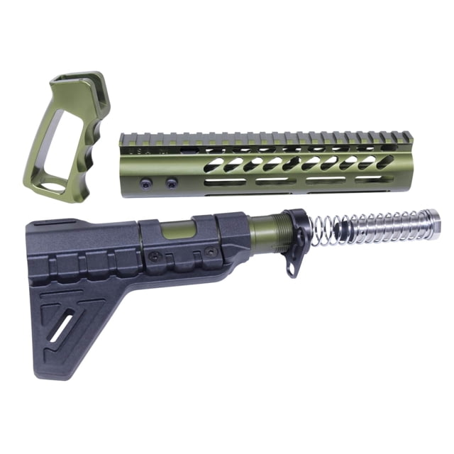 Guntec USA AR-15 Ultra Pistol Furniture Set Anodized Green - Guntec Usa
