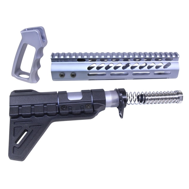 Guntec USA AR-15 Ultra Pistol Furniture Set Anodized Grey - Guntec Usa