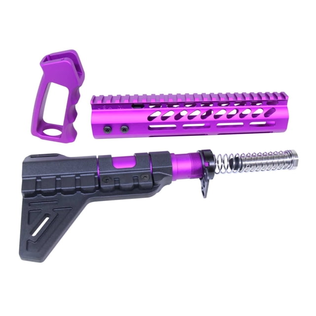 Guntec USA AR-15 Ultra Pistol Furniture Set Anodized Purple - Guntec Usa