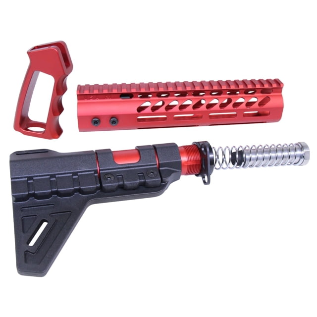 Guntec USA AR-15 Ultra Pistol Furniture Set Anodized Red - Guntec Usa